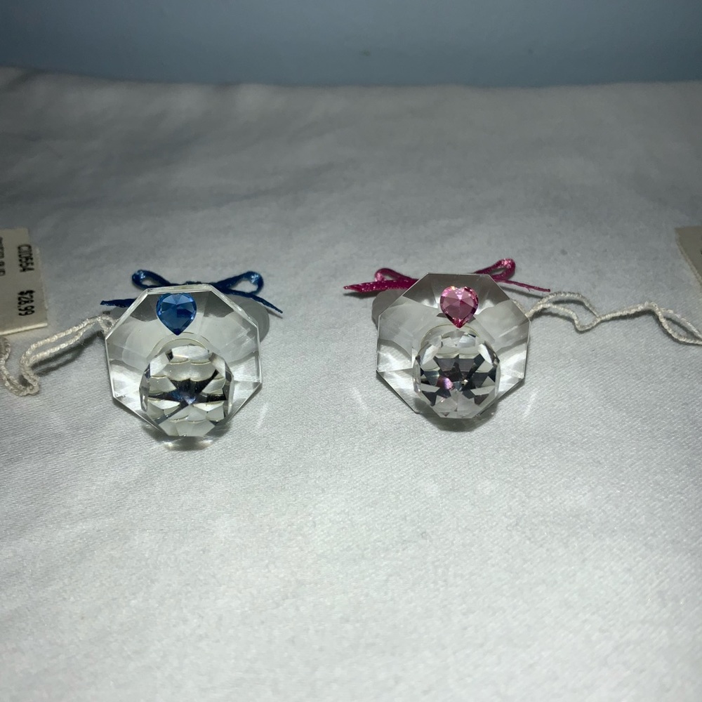 Vintage Blue Heart Accent Crystal Baby Pacifier - Picture 9 of 9